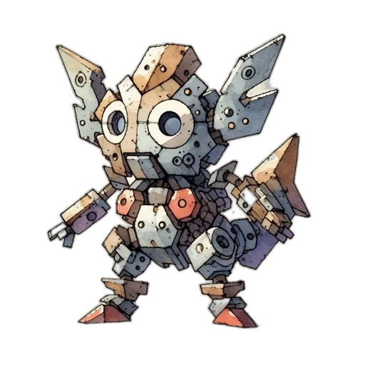 robot, weapon, creature, staff transparent PNG cut-out