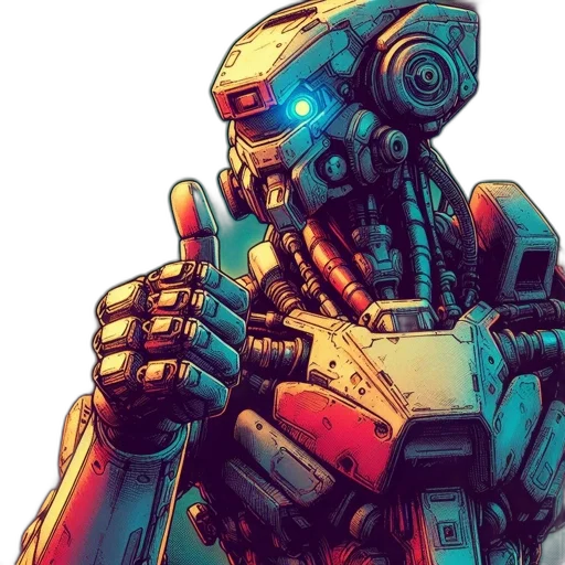 robot, cyberpunk, comic book art, concept art transparent PNG cut-out