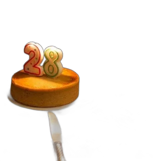 3d render, birthday, cake, number transparent PNG cut-out