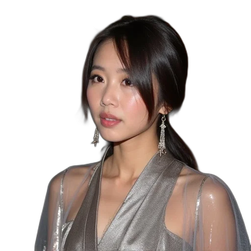 dress, jewelry, jacket, face transparent PNG cut-out