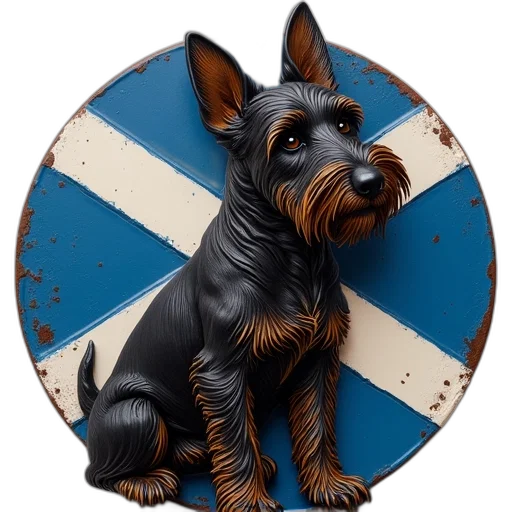 photorealistic, scottish, terrier, flag transparent PNG cut-out