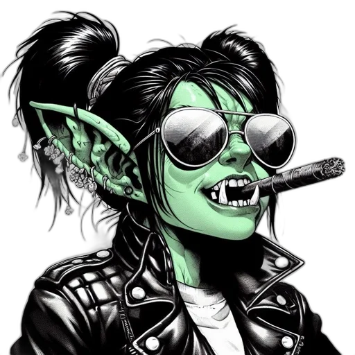 cyberpunk, fantasy art, cartoon, comic book art transparent PNG cut-out