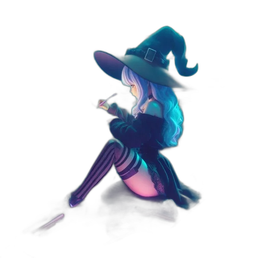 hat, staff, dress, creature transparent PNG cut-out