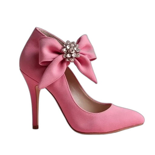shoes, 3d render, pink, sued transparent PNG cut-out