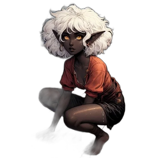 jacket, staff, creature, hair transparent PNG cut-out