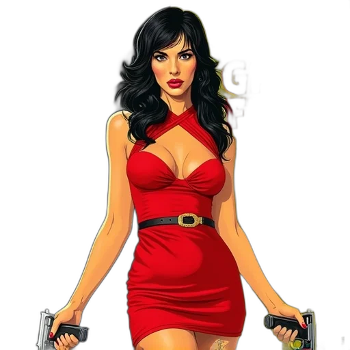 weapon, dress, comic book art, cartoon transparent PNG cut-out