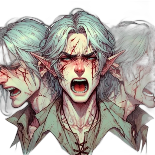 face, concept art, fantasy art, pixel art transparent PNG cut-out