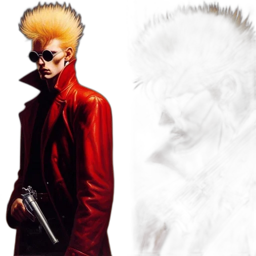 jacket, hair, concept art, cyberpunk transparent PNG cut-out