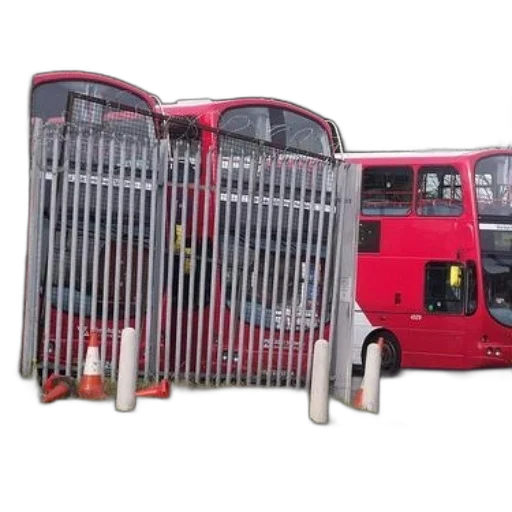 3d render, concept art, red, double-decker transparent PNG cut-out