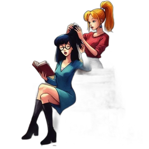 dress, comic book art, cartoon, concept art transparent PNG cut-out