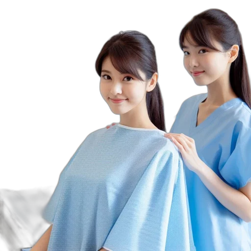 photorealistic, blue, two, women transparent PNG cut-out