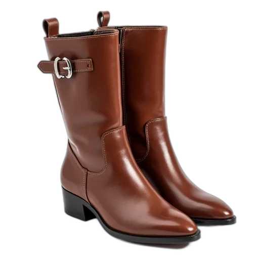 shoes, pair, brown, leather transparent PNG cut-out