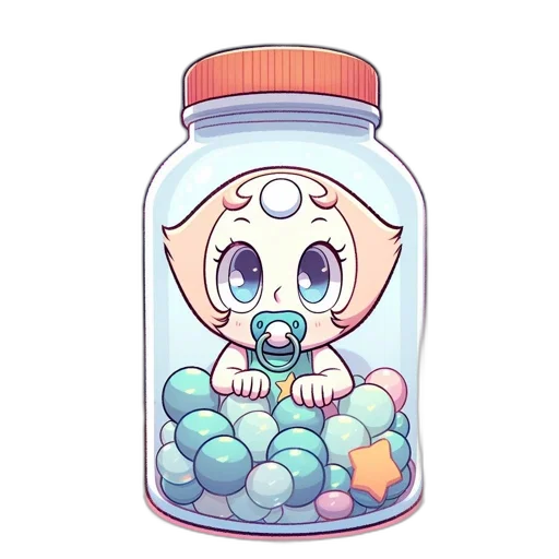 bottle, creature, food, pixel art transparent PNG cut-out