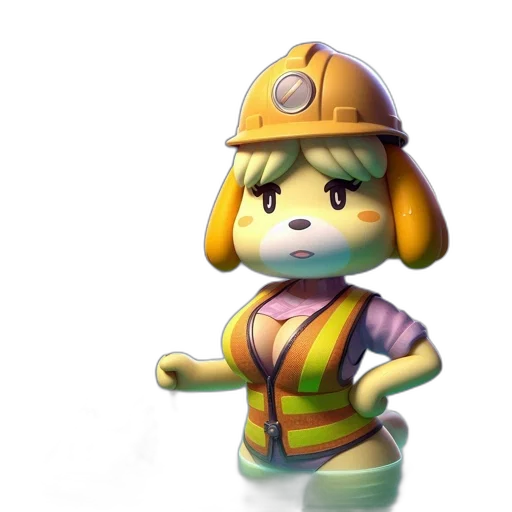staff, hat, robot, 3d render transparent PNG cut-out