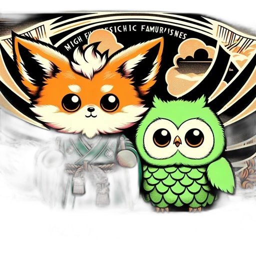 concept art, two, animated, characters transparent PNG cut-out