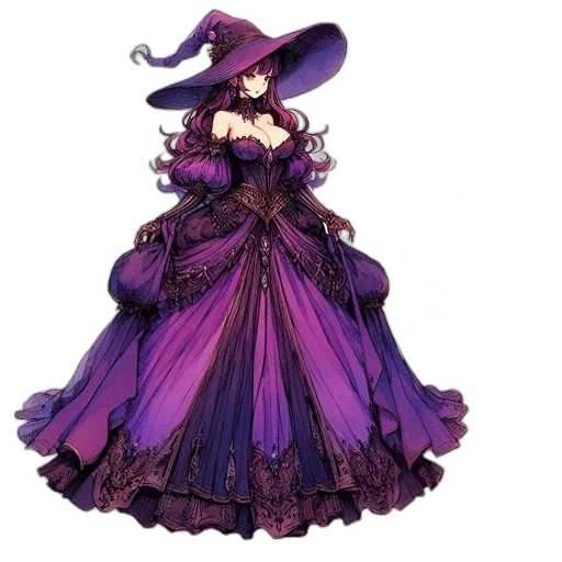 dress, hat, concept art, fantasy art transparent PNG cut-out