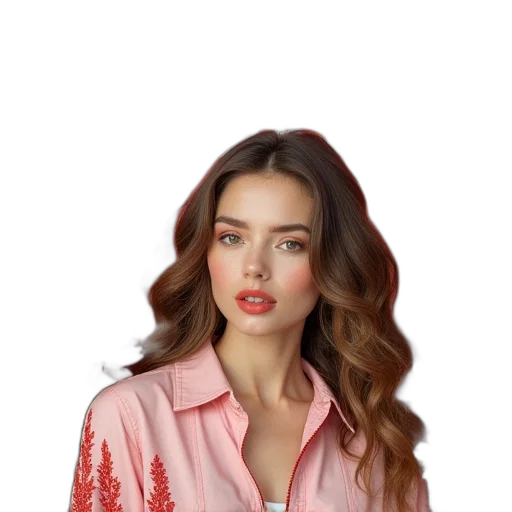 jacket, dress, hair, face transparent PNG cut-out