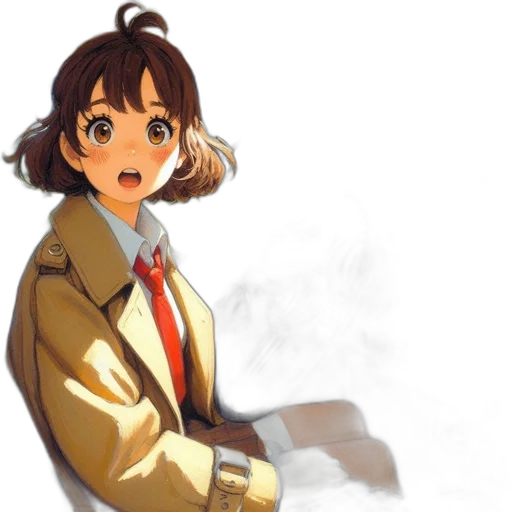 jacket, staff, umbrella, face transparent PNG cut-out