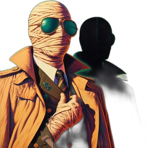 jacket, mask, comic book art, concept art transparent PNG cut-out