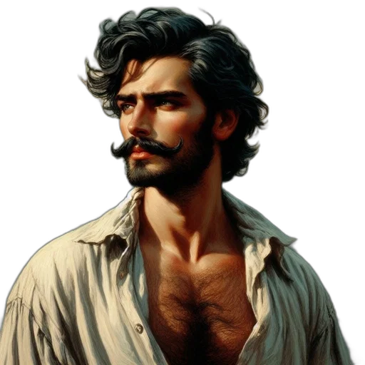 face, photorealistic, oil painting, fantasy art transparent PNG cut-out