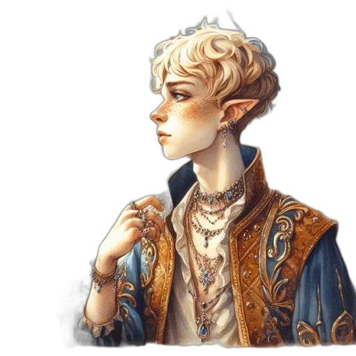 crown, jacket, staff, face transparent PNG cut-out