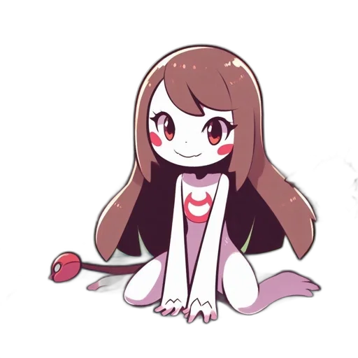 creature, staff, dress, hair transparent PNG cut-out