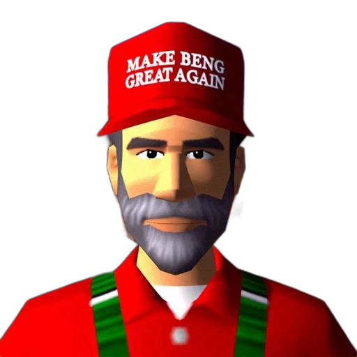 hat, staff, 3d render, pixel art transparent PNG cut-out