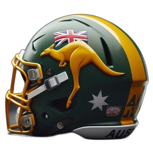 australian, football, helmet, features transparent PNG cut-out