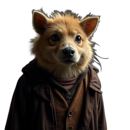 jacket, animal, staff, creature transparent PNG cut-out