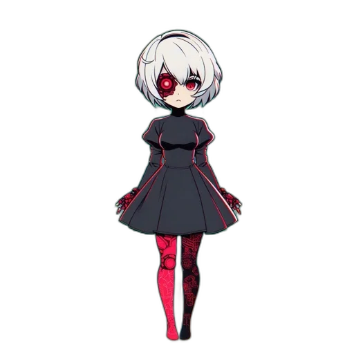 dress, staff, robot, creature transparent PNG cut-out
