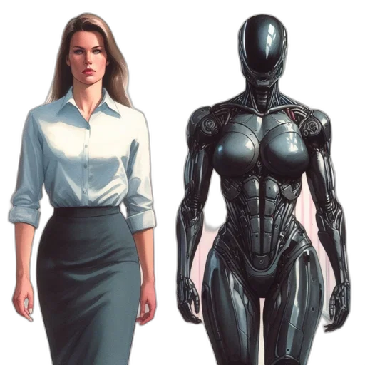 robot, concept art, comic book art, cyberpunk transparent PNG cut-out