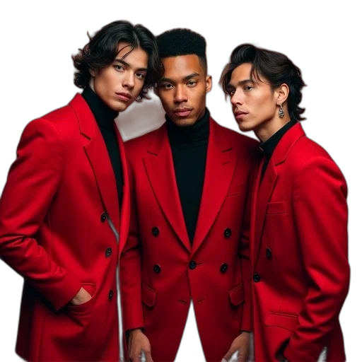 jacket, hair, red, neon transparent PNG cut-out