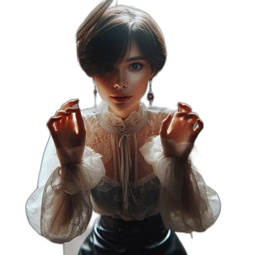 face, dress, staff, jewelry transparent PNG cut-out