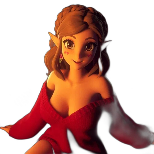 dress, staff, crown, 3d render transparent PNG cut-out