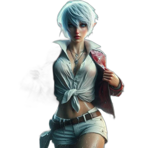 jacket, staff, concept art, fantasy art transparent PNG cut-out