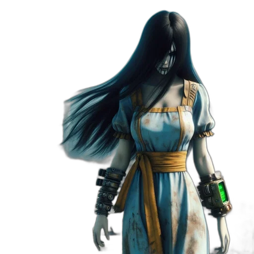 dress, staff, concept art, 3d render transparent PNG cut-out