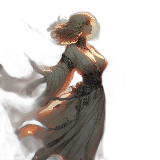 dress, hair, creature, crown transparent PNG cut-out
