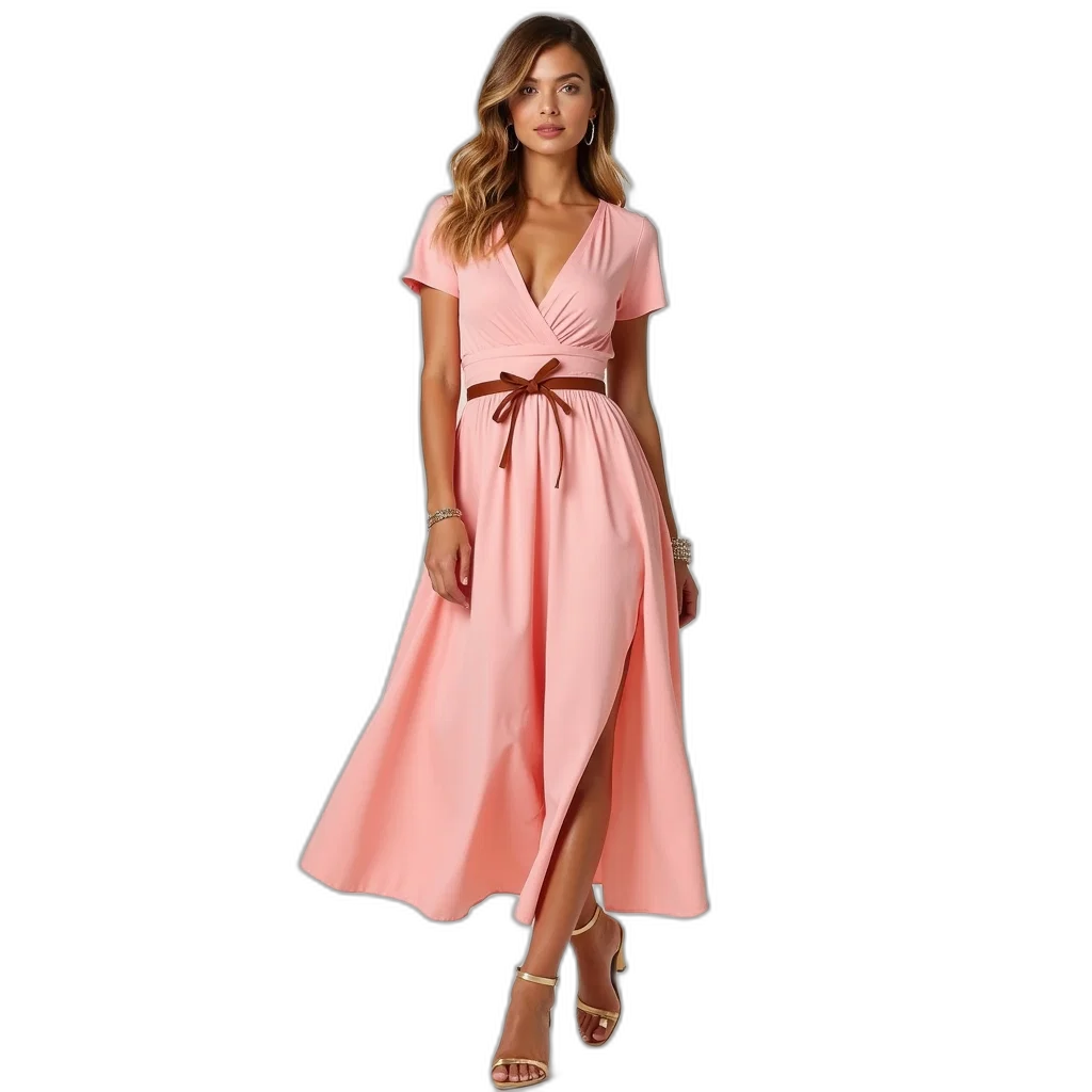 dress, pastel, earth tones, dark transparent PNG cut-out