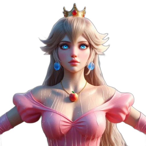 crown, dress, face, 3d render transparent PNG cut-out