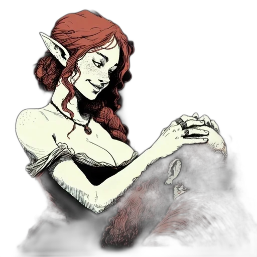 fantasy art, concept art, comic book art, watercolor transparent PNG cut-out
