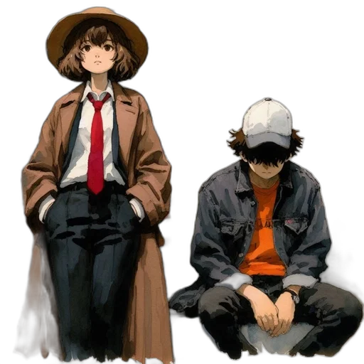 hat, jacket, mask, concept art transparent PNG cut-out