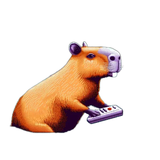 animal, creature, robot, vaporwave transparent PNG cut-out