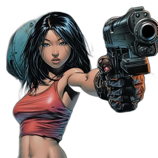 weapon, comic book art, concept art, cyberpunk transparent PNG cut-out