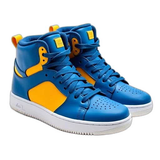 shoes, 3d render, blue, pair transparent PNG cut-out