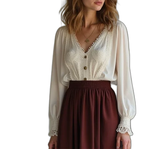 dress, jewelry, jacket, earth tones transparent PNG cut-out