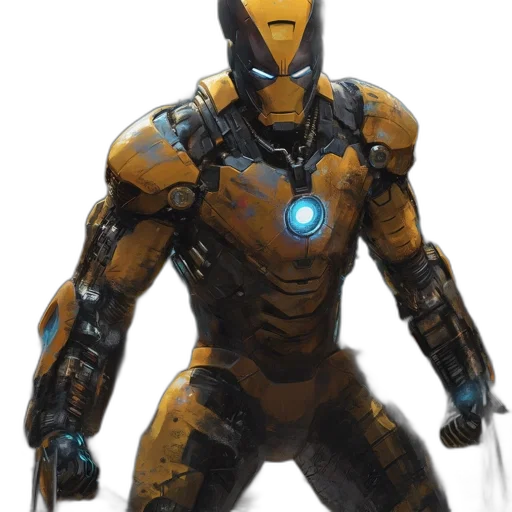robot, concept art, 3d render, comic book art transparent PNG cut-out