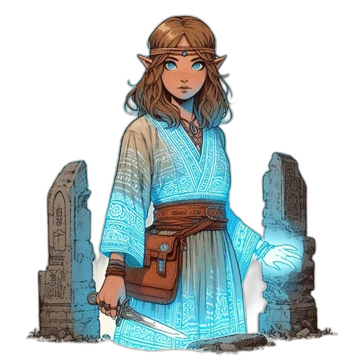 staff, dress, sword, fantasy art transparent PNG cut-out