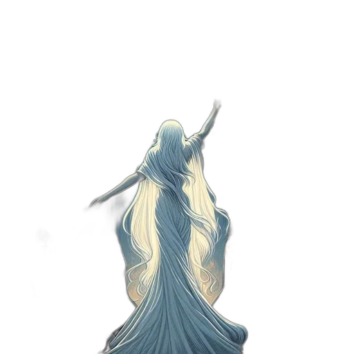 dress, staff, sword, creature transparent PNG cut-out