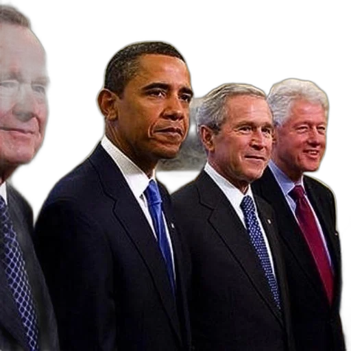 four, former, presidents, stand transparent PNG cut-out