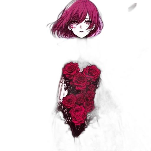 dress, mask, flower, creature transparent PNG cut-out